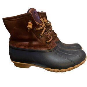 Sperry Women's Waterproof Top-Sider Duck Boots Brown & Black Size 8.5